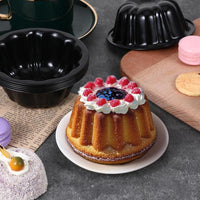 10-Pack Mini Fluted Tube Cake Pans - 4 Inch Nonstick Carbon Steel Molds for Flan, Cupcakes, Brownies, and More!