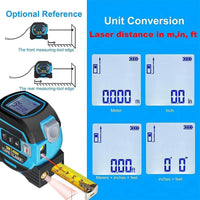 Versatile 3-In-1 Laser Tape Measure - High Precision 40/60M Infrared Distance Measuring Tool