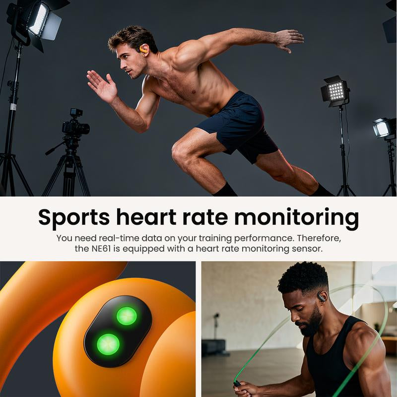 HTC NE61 Wireless Bluetooth Earbuds - Real-Time 134 Language Translation, Heart Rate Monitor, IPX5 Waterproof, 45H Battery Life, Noise Cancelling, Full Color Touch Screen, Compatible with iOS & Android
