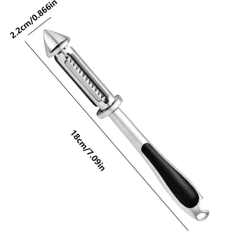 Ultra Sharp 2-in-1 Stainless Steel Vegetable Peeler - Ergonomic Non-Slip Handle & Rotary Serrated Blade for Effortless Peeling & Julienne Cutting