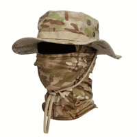 Versatile Camouflage Boonie Cap & Balaclava Hat Set - Foldable, Soft, and Ideal for Outdoor Hunting, Fishing, and Sun Protection
