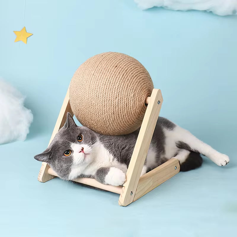 Interactive Cat Scratching Ball Toy - Sisal Rope Grinding Board for Happy Paws & Scratch-Free Furniture