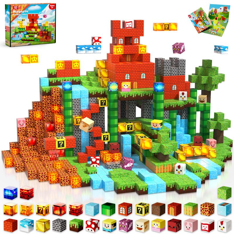 Illuminate Creativity: 200PCS Magnetic Building Blocks with Light - Perfect STEM Toy for Kids Ages 3-10, Ideal Birthday Gift for Boys and Girls!