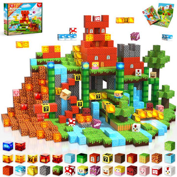 Illuminate Creativity: 200PCS Magnetic Building Blocks with Light - Perfect STEM Toy for Kids Ages 3-10, Ideal Birthday Gift for Boys and Girls!
