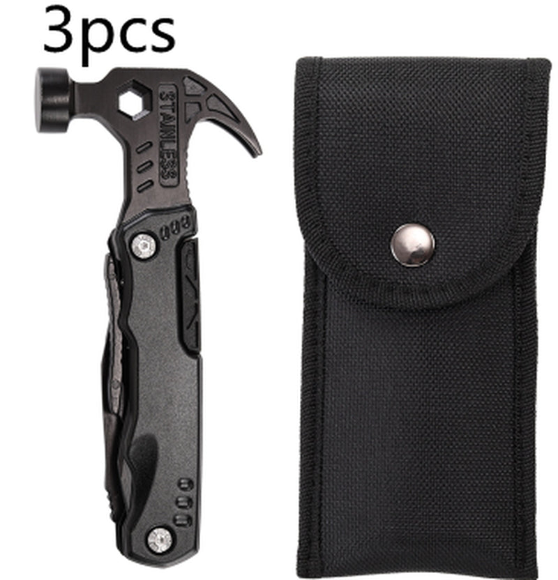 Versatile Outdoor Stainless Steel Folding Pliers with Hammer Tool