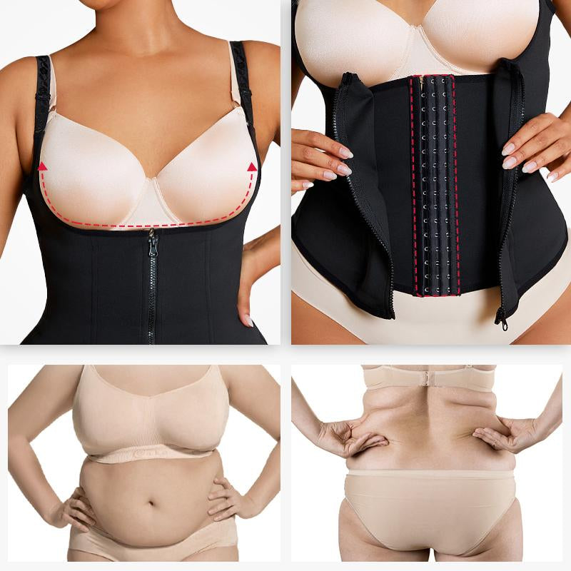 Elevate Your Silhouette with Nebility Women's Highwaist Corset Vest - Tummy Tuck Shapewear for Sport & Daily Wear, Classic Black