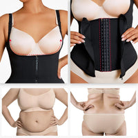 Elevate Your Silhouette with Nebility Women's Highwaist Corset Vest - Tummy Tuck Shapewear for Sport & Daily Wear, Classic Black