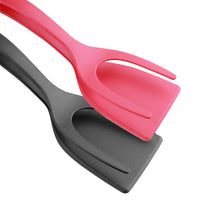 Versatile 2-in-1 Nylon Grip Tongs & Egg Spatula - Perfect for Steaks, Pancakes, and More!