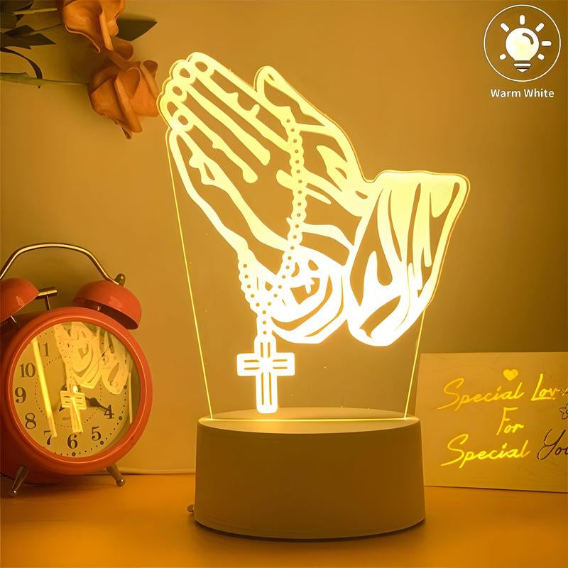 Illuminate Your Space with a Stunning 3D Cross Design Night Light – USB Powered Decorative Lamp for Home, Bedroom, Living Room, and Office!
