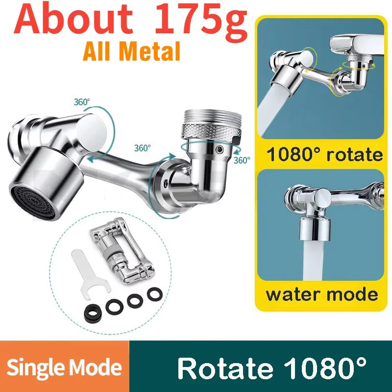 Revolutionary 1080° Rotating Heavy Metal Faucet Sprayer Head for Effortless Kitchen Cleaning and Splash Control