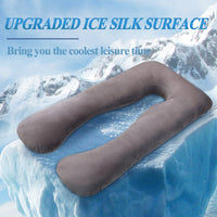 Ultimate U-Shape Maternity Pillow for Pregnant Women - Summer Sleeping Support with Cooling Ice Silk