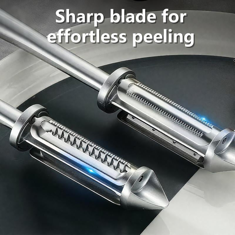 Ultra Sharp 2-in-1 Stainless Steel Vegetable Peeler - Ergonomic Non-Slip Handle & Rotary Serrated Blade for Effortless Peeling & Julienne Cutting