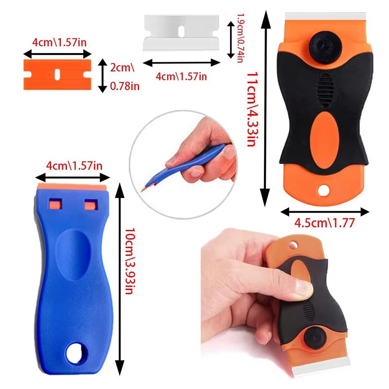 Versatile Razor Blade Scraper and Squeegee for Car Glass, Ceramic Hobs, and Sticker Removal