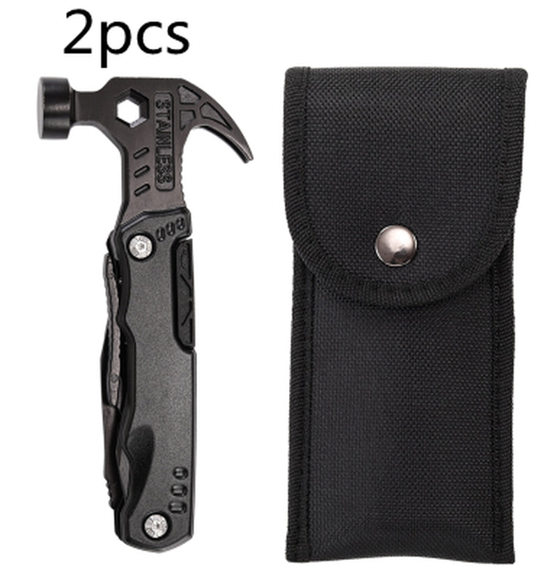 Versatile Outdoor Stainless Steel Folding Pliers with Hammer Tool
