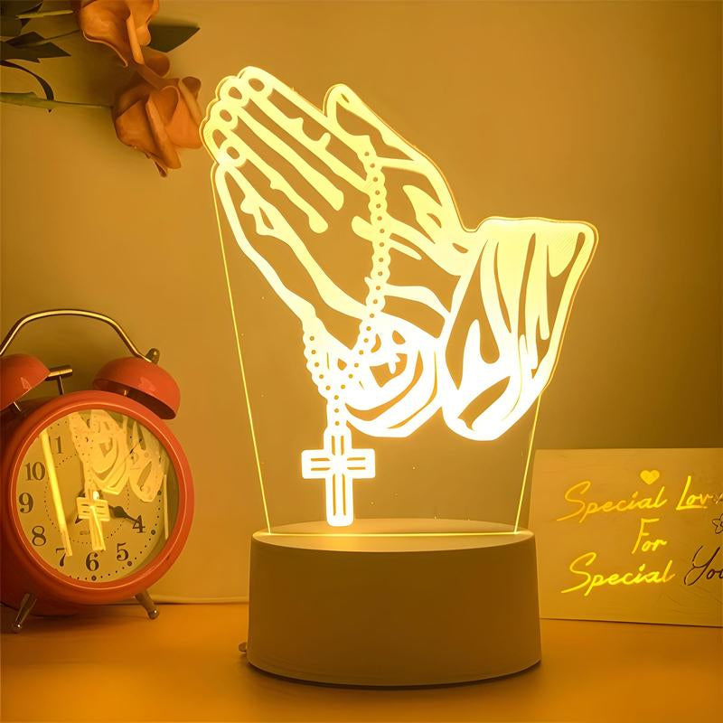 Illuminate Your Space with a Stunning 3D Cross Design Night Light – USB Powered Decorative Lamp for Home, Bedroom, Living Room, and Office!