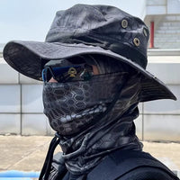 Versatile Camouflage Boonie Cap & Balaclava Hat Set - Foldable, Soft, and Ideal for Outdoor Hunting, Fishing, and Sun Protection