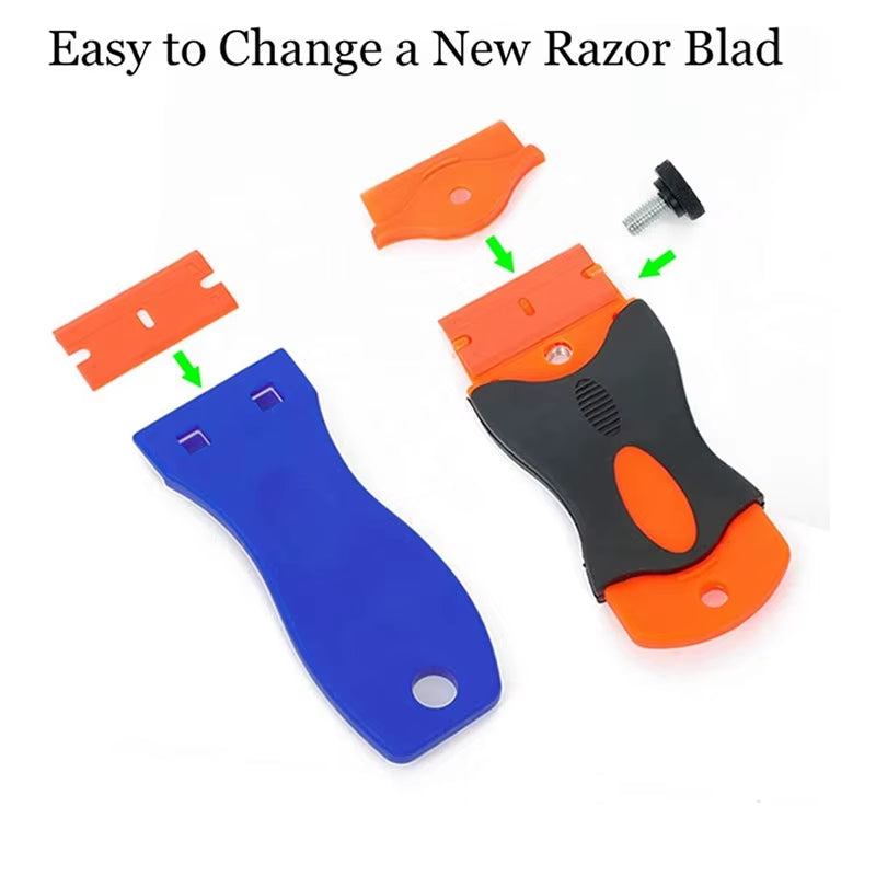 Versatile Razor Blade Scraper and Squeegee for Car Glass, Ceramic Hobs, and Sticker Removal