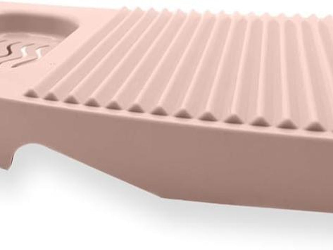 Portable Light Pink Washboard for Effortless Hand Washing Clothes - Includes Convenient Holder