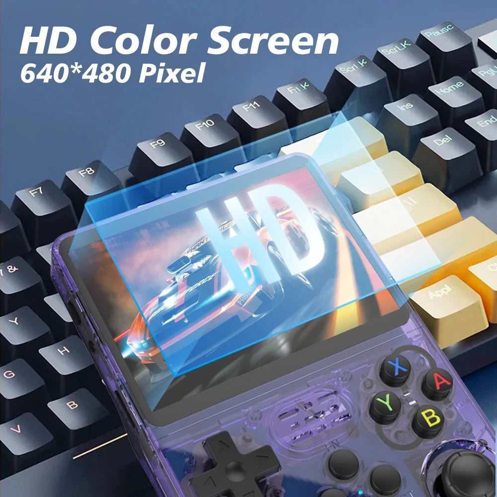 R36S Retro Handheld Game Console - 64GB, 3.5-Inch IPS Screen, Open-Source Linux - Perfect Gift for Gaming Enthusiasts!