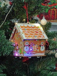DIY 5D Diamond Painting Christmas House Puzzle – Festive Wooden Building Blocks for Holiday Decor & Handmade Gifts!