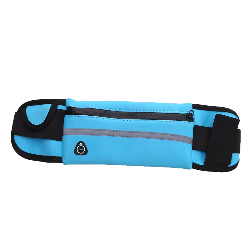 Comfortable Sport Running Waist Bag for Men & Women - Stylish Fanny Pack with Safety Tape for Gym, Cycling & Phone Storage