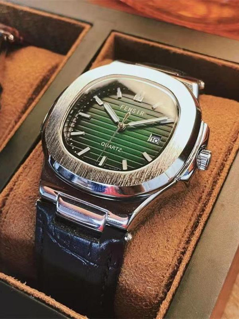 Men's Trendy Luminous Quartz Watch with Calendar - Perfect Birthday Gift in Elegant Box