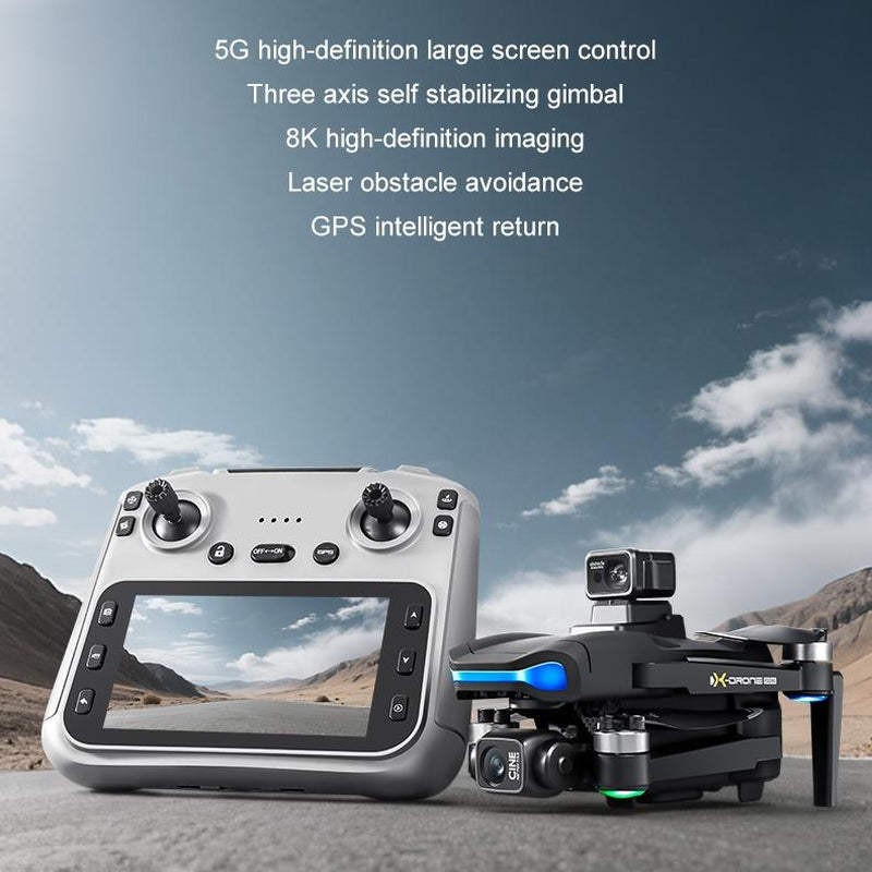 Aerovibe 2025 V06S 4K GPS Drone with 3-Axis Gimbal, 1080P Camera, LCD Screen, Follow Me Feature, Real-Time 5GHz FPV, Auto Return, Ideal for Beginners, Lightweight with Long Flight Time