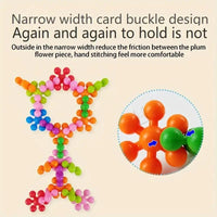 Vibrant 3D Snowflake Puzzle Building Blocks - Fun DIY Educational Toy for Creative Minds, Perfect Birthday Gift!