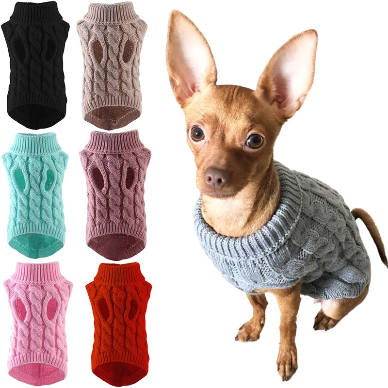 Cozy Winter Turtleneck Sweater for Small Dogs & Cats - Soft Vest for Chihuahuas, Yorkies & Teddy Jackets