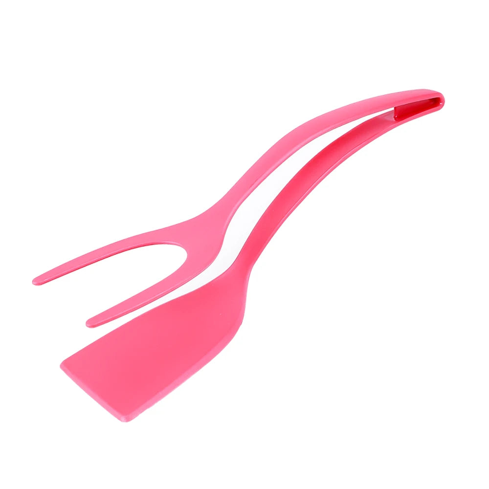 Versatile 2-in-1 Nylon Grip Tongs & Egg Spatula - Perfect for Steaks, Pancakes, and More!