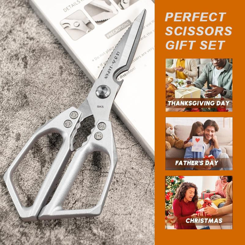 Heavy-Duty Stainless Steel Kitchen Scissors - Sharp All-Purpose Shears for Meat, Poultry, and More – Dishwasher Safe & Perfect for Father's Day!