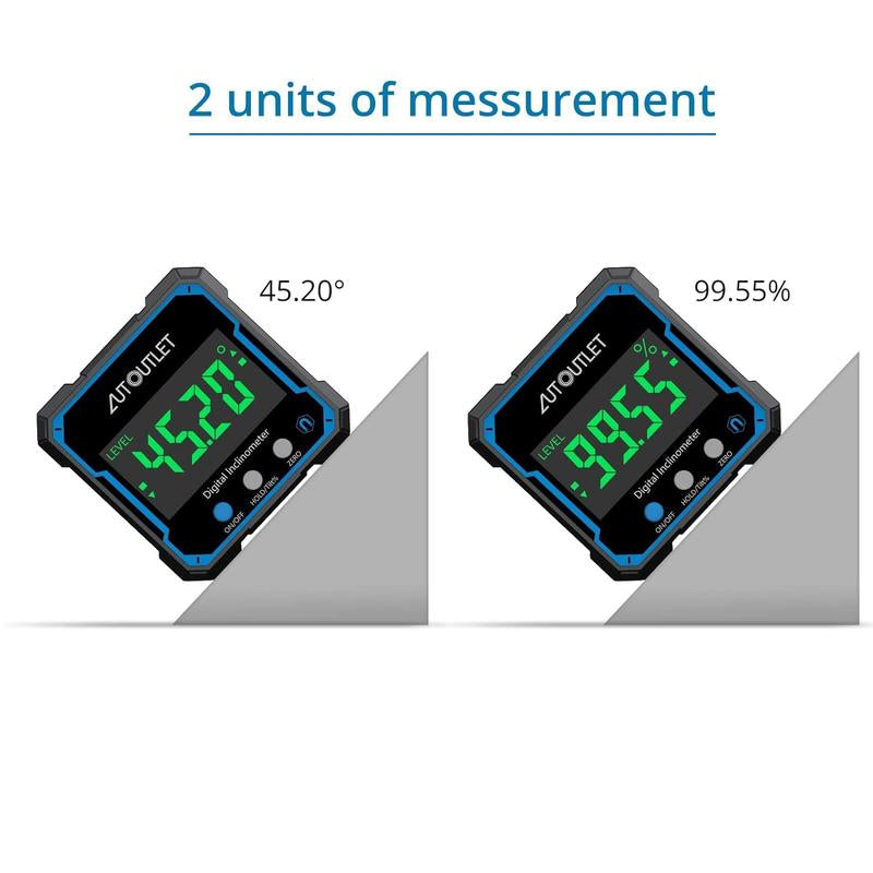 Digital Angle Finder Protractor with Magnetic Base & Backlight - Precision Level Gauge for Woodworking & Inclinometer Tool