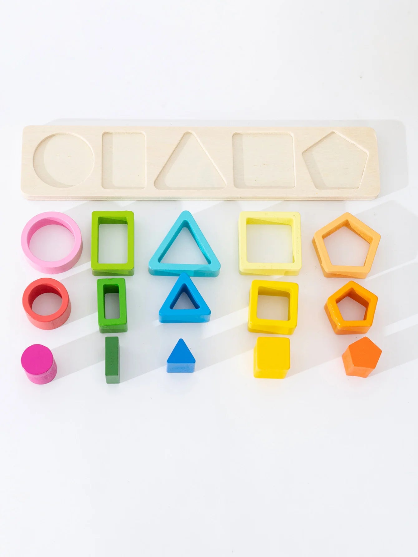 5-Pack Geometric Shape Sorting & Stacking Toys – Learn Colors & Shapes!