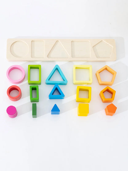 5-Pack Geometric Shape Sorting & Stacking Toys – Learn Colors & Shapes!
