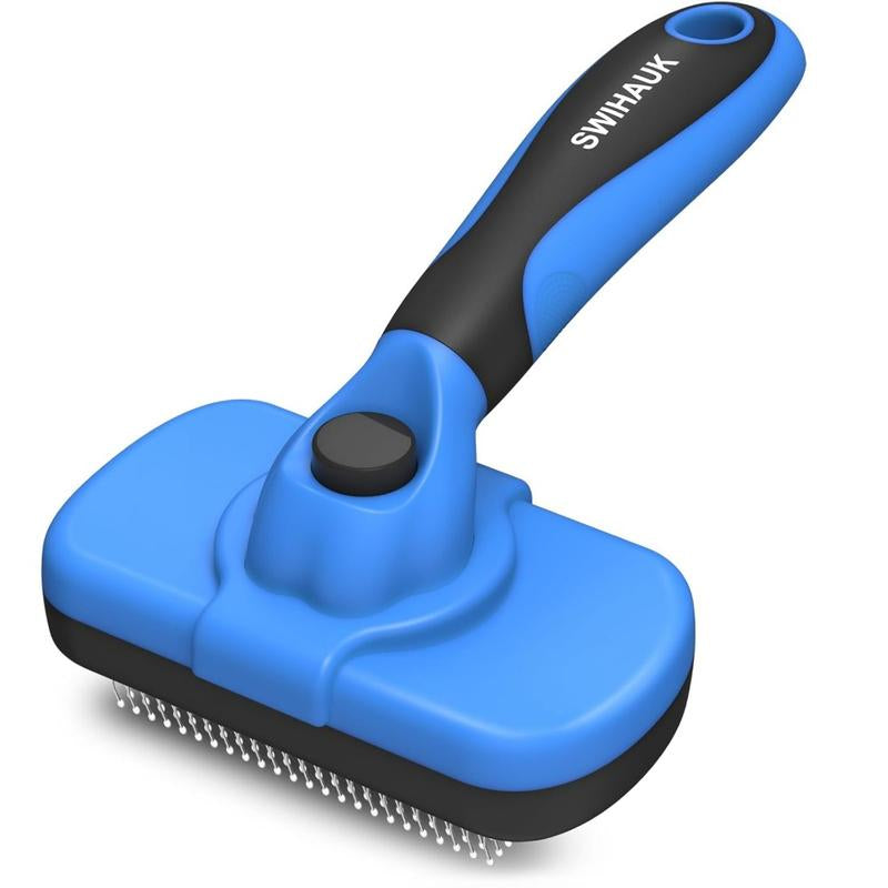 Self-Cleaning Slicker Brush for Dogs & Cats – Gentle Grooming, Easy Deshedding & Hair Removal (Pink)