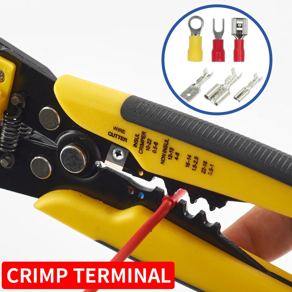 Versatile Automatic Wire Stripper & Crimper Tool - Adjustable Multifunctional Pliers for All Your Cable Cutting Needs