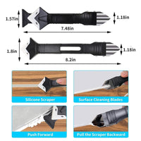 Elevate Your Home Maintenance with 11Pcs Silicone Caulking Tools - 3-in-1 Grout Removal & Scraper Kit!