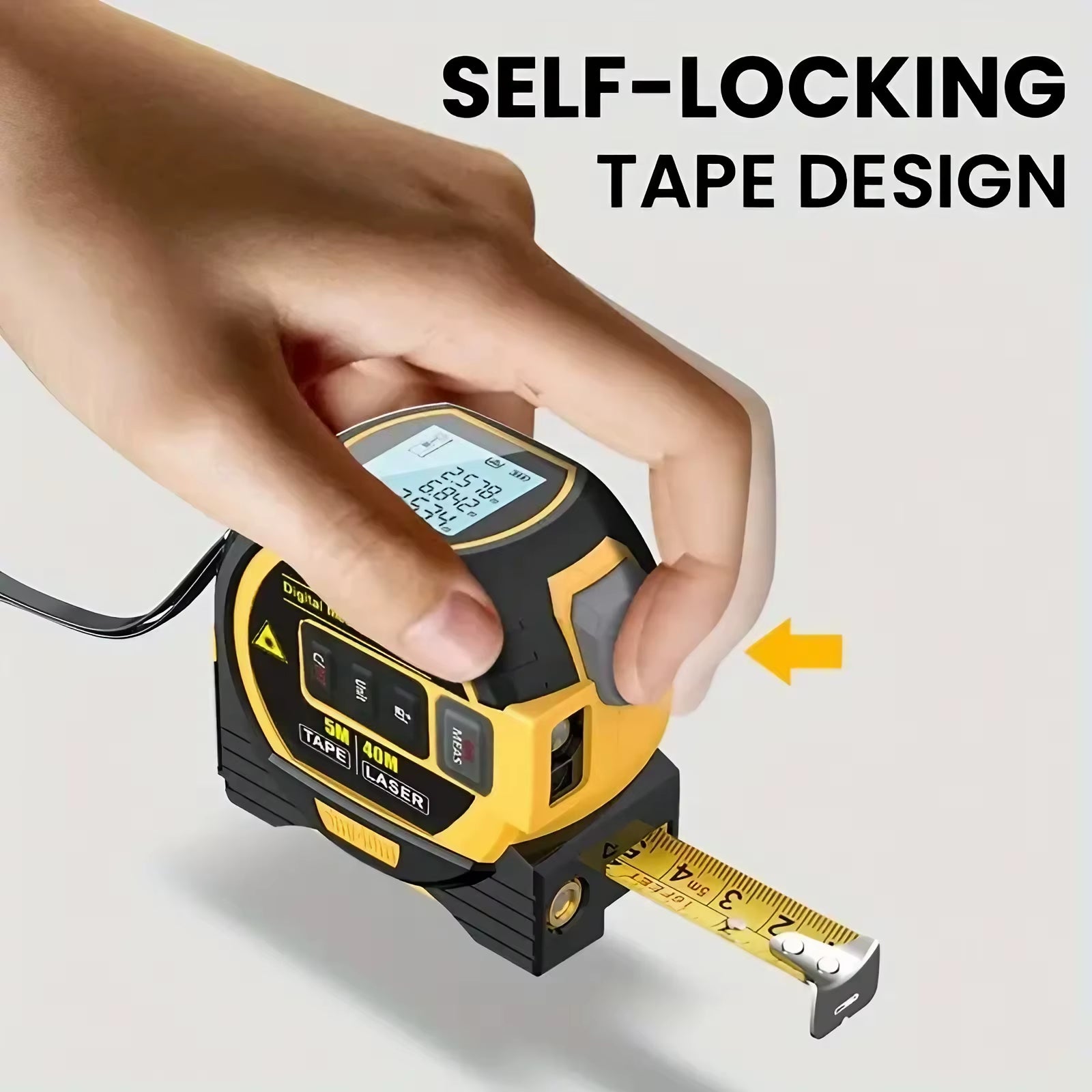 Versatile 3-In-1 Laser Tape Measure - High Precision 40/60M Infrared Distance Measuring Tool