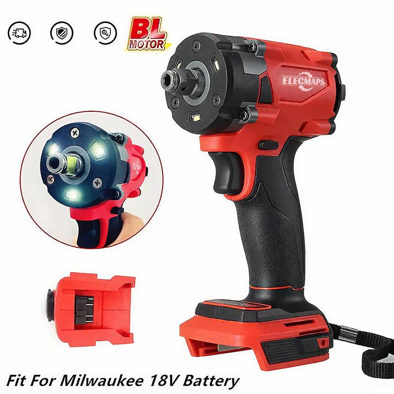 Powerful Cordless 3-In-1 Impact Wrench - 1/2'' Brushless Driver, 4500 RPM, Compatible with M18 Batteries - Ideal for Auto Repairs, Home Projects & Garage Essentials