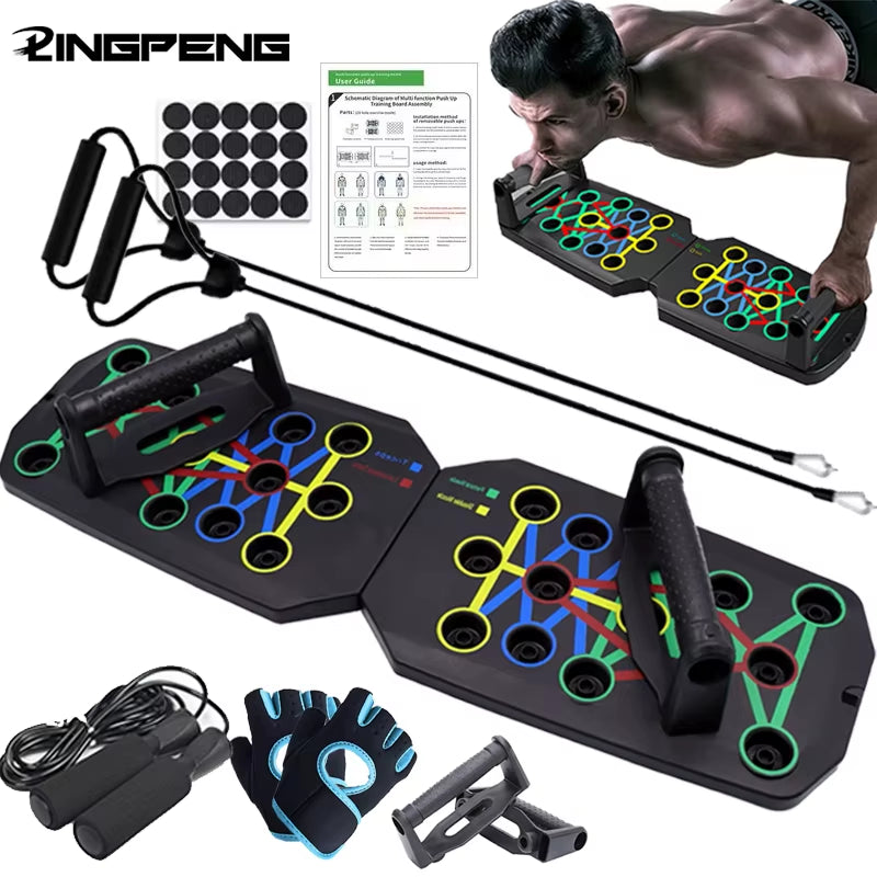 Ultimate Portable Push-Up Board Set - Multifunctional Fitness Equipment for Targeting Chest, Abs, Arms & Back