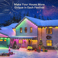 Transform Your Outdoors: Smart LED Eave & String Lights with APP & Remote Control, Waterproof for Patio, Garden & Home