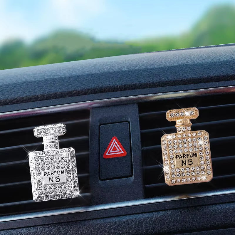 Inlay Water Drill Car Perfume Bottle - Stylish Fragrance Accessory for Your Car's Air Conditioning Outlet