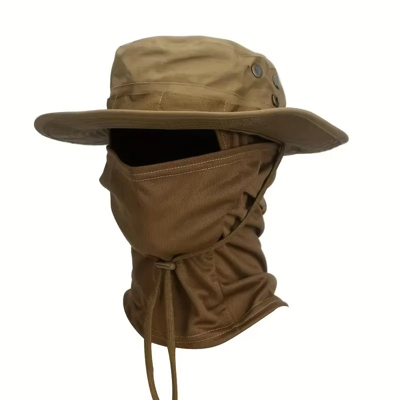 Versatile Camouflage Boonie Cap & Balaclava Hat Set - Foldable, Soft, and Ideal for Outdoor Hunting, Fishing, and Sun Protection