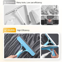 Versatile 3-in-1 Window Cleaning Tool: Sprayer, Squeegee & Scrubber for Sparkling Clean Surfaces – Perfect for Home, Car, and Shower Glass – Blue, White, Yellow