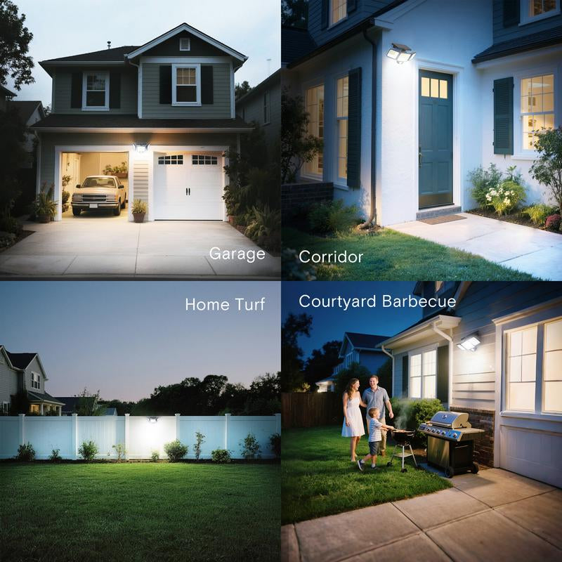 HYKOONT 3000LM Solar Outdoor Motion Sensor Lights - 299 LED Dimmable 3-Head Security Spotlights, IP65 Waterproof with 3 Adjustable Modes - Wide Angle Illumination (1 Pack)