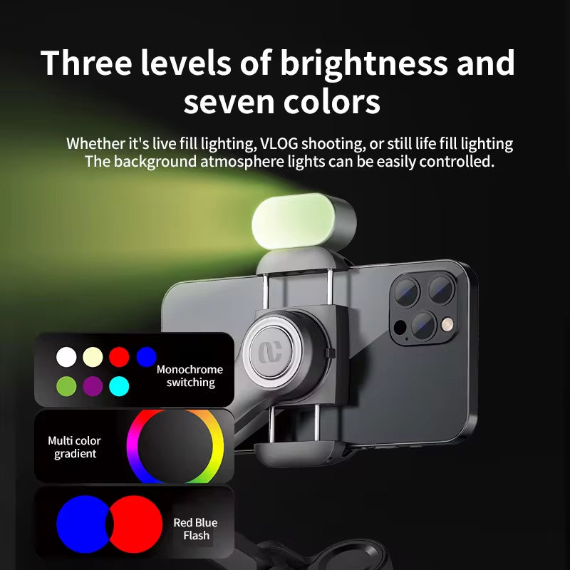 3-Axis Smartphone Gimbal Stabilizer with Fill Light - Perfect for Face Tracking, Vlogging, and All Your Smartphone Filming Needs!