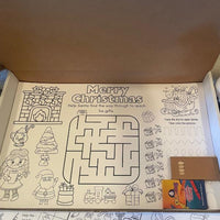 50 Pack Christmas Coloring Placemats for Kids – Fun Holiday Dinner Activity with 10 Unique Designs (11x17)