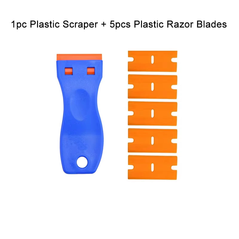 Versatile Razor Blade Scraper and Squeegee for Car Glass, Ceramic Hobs, and Sticker Removal