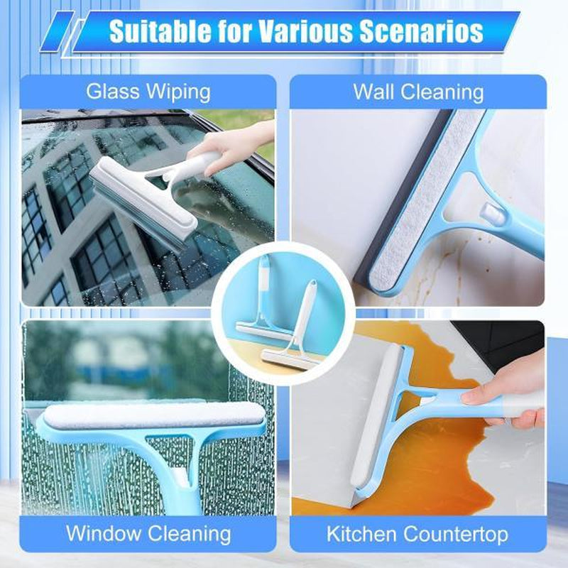 Versatile 3-in-1 Window Cleaning Tool: Sprayer, Squeegee & Scrubber for Sparkling Clean Surfaces – Perfect for Home, Car, and Shower Glass – Blue, White, Yellow