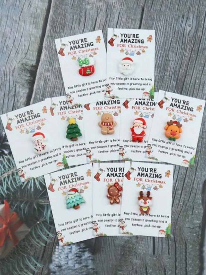 10Pcs Xmas Pocket Hugs - Unique Resin Gadgets & Encouragement Cards for Friends & Family - Perfect Holiday & Valentine’s Day Gift!